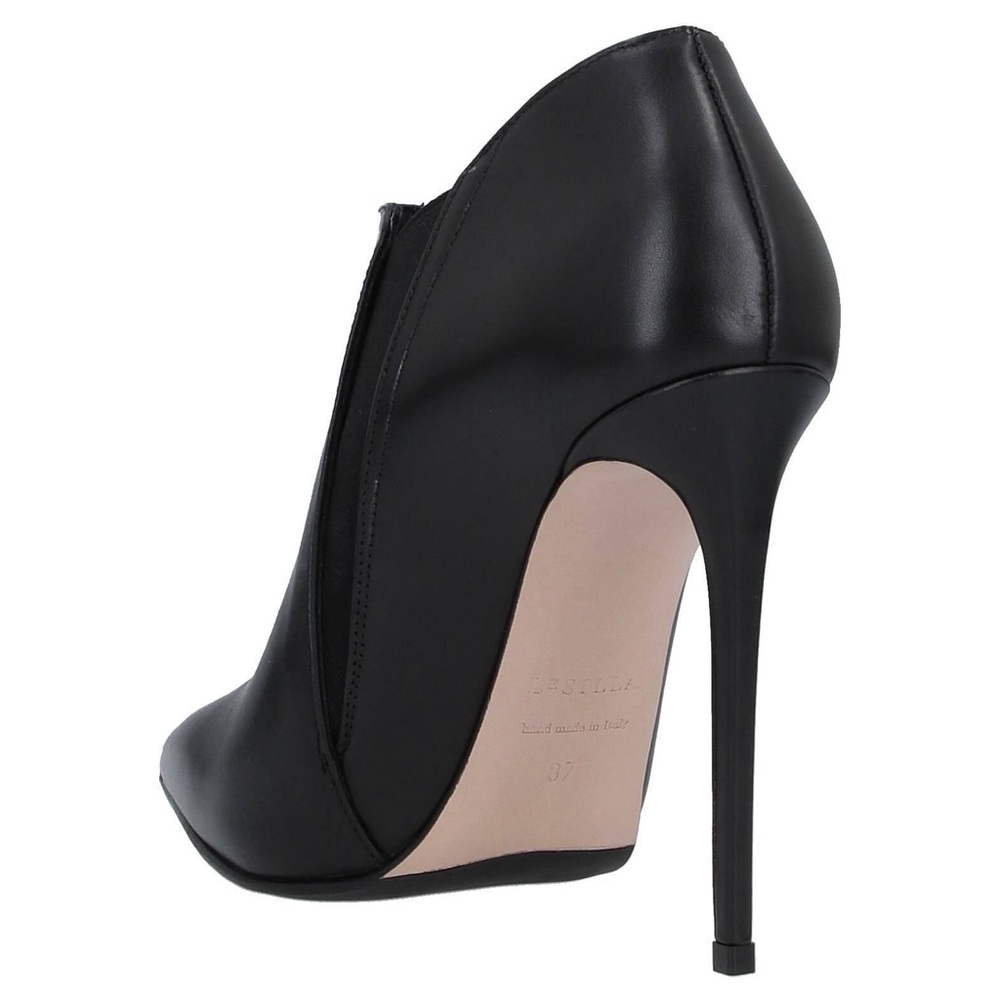 NIB Le Silla Black Leather Booties 38 EU - Picture 3 of 9